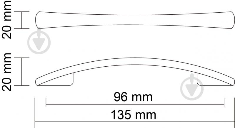 Мебельная ручка скоба DC DN 90/96 G6 96 мм матовый хром - фото 2