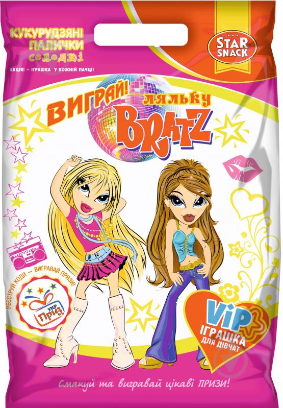 Палочки кукурузные STARSNACK BRATZ + VIP-игрушка д/девочек 100 г - фото 1