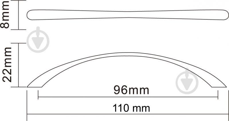 Мебельная ручка скоба DC DP 82/96 G6 96 мм матовый хром - фото 2