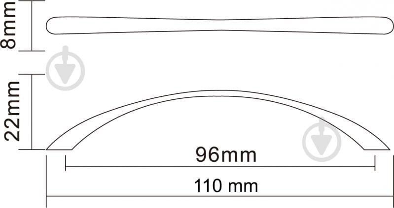 Мебельная ручка скоба DC DP 82/96 P9 96 мм черный глянец - фото 2