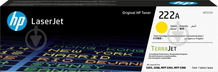 Картридж HP 222A CLJ Pro 3203/3303 (W2222A) желтый - фото 1 Картридж HP 222A CLJ Pro 3203/3303 (W2222A) желтый - фото 1