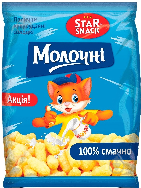 Палички кукурудзяні STARSNACK Молочні 50 г - фото 1