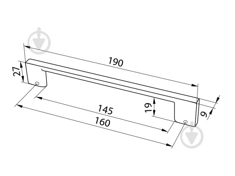 Меблева ручка скоба DC D-705/160 BRWM 160 мм коричневий - фото 2