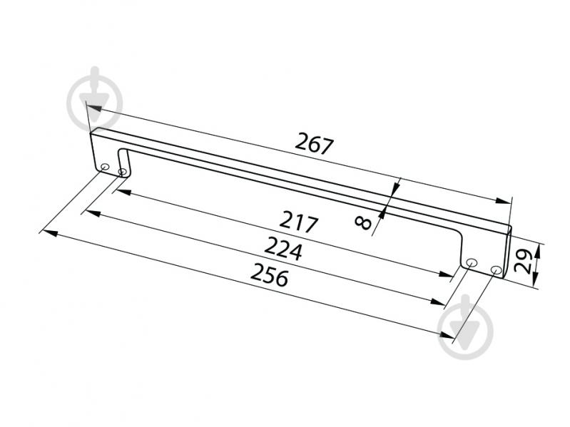 Меблева ручка скоба DC D-705/224 BRWM 224 мм коричневий - фото 2