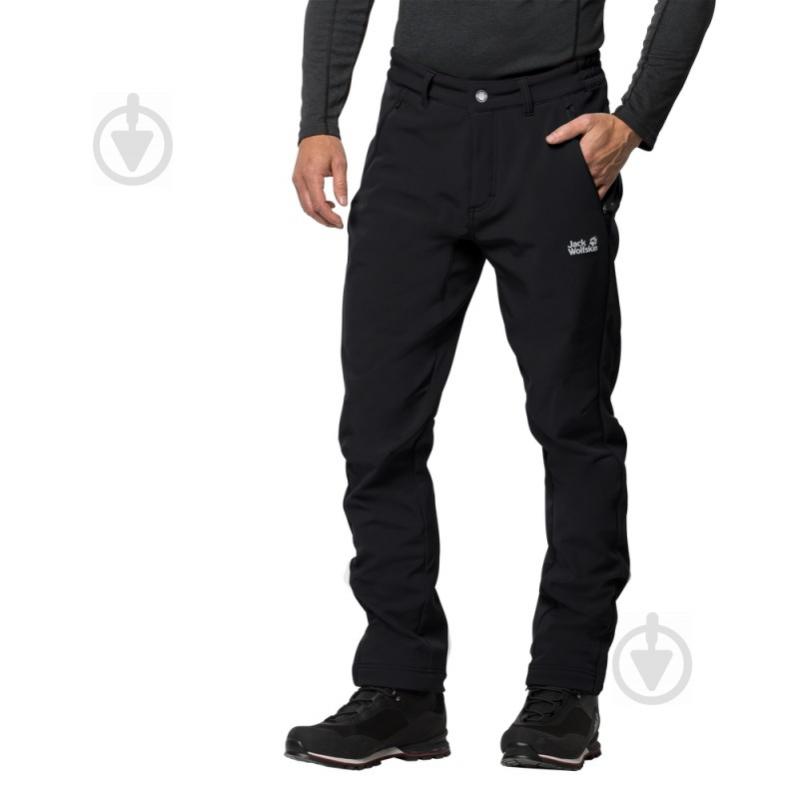 Брюки Jack Wolfskin ZENON SOFTSHELL PANTS MEN 1505171-6000 р. 48 черный - фото 2