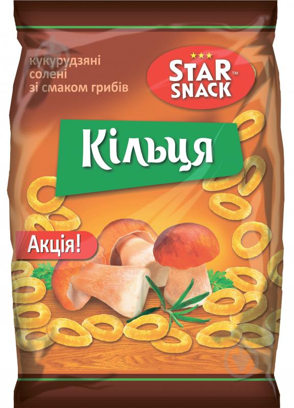 Снеки STARSNACK Хрустящие кольца со вкусом грибов 40 г - фото 1