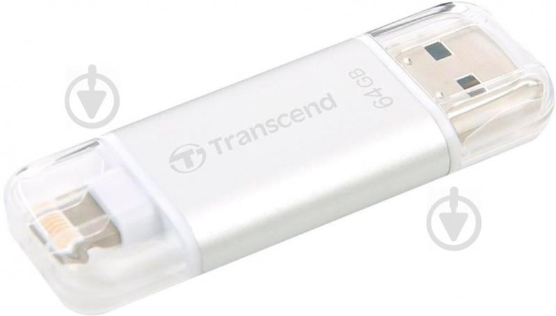 Флеш-пам'ять USB Transcend 64 ГБ LightningUSB 3.1 grey (TS64GJDG300S) - фото 3