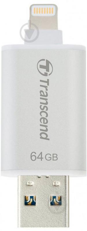 Флеш-пам'ять USB Transcend 64 ГБ LightningUSB 3.1 grey (TS64GJDG300S) - фото 2