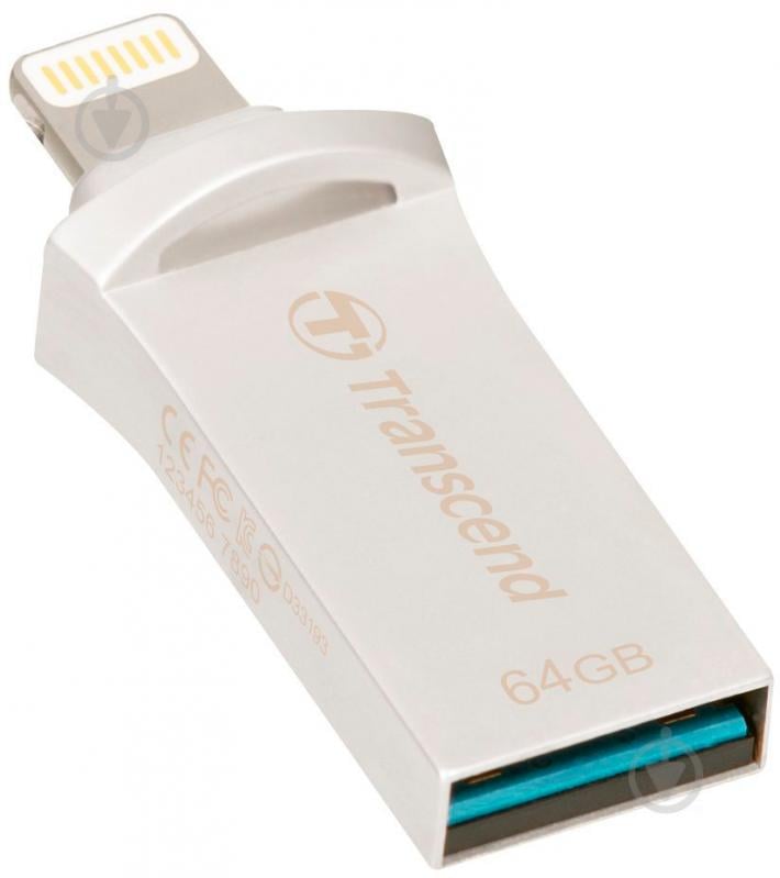 Флеш-пам'ять USB Transcend JetDrive Go 500 64 ГБ LightningUSB 3.1 silver (TS64GJDG500S) - фото 3