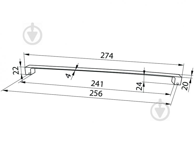 Мебельная ручка скоба DC DL 27/256 G2 256 мм хром - фото 2