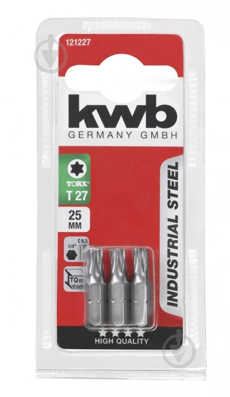 Бита KWB Torx 27x25 мм 3 шт. 121227 - фото 1