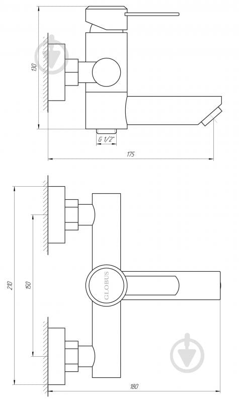 Смеситель для ванны Globus Lux WIEN SBT2-102N - фото 4 Смеситель для ванны Globus Lux WIEN SBT2-102N - фото 4