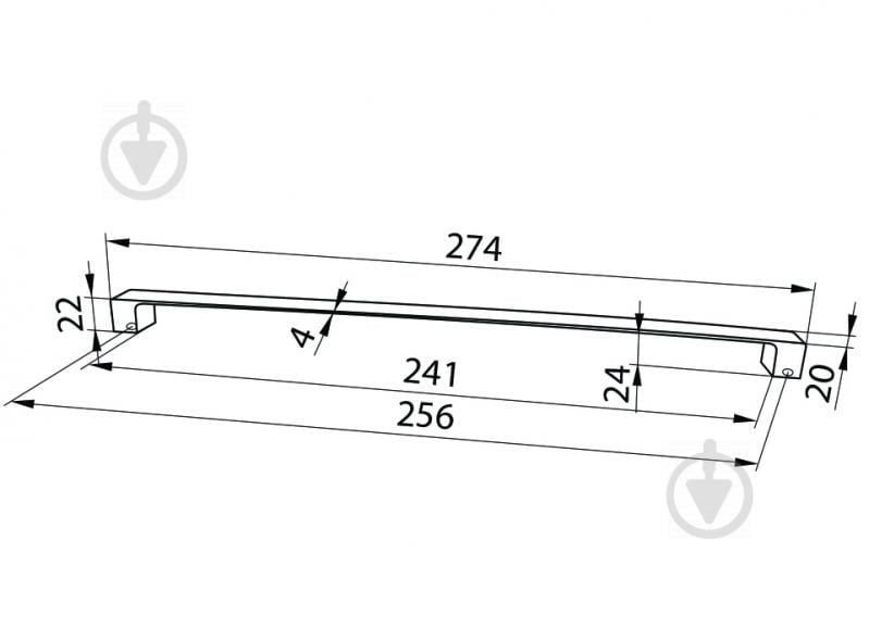 Мебельная ручка скоба DC DL 27/256 G6 256 мм матовый хром - фото 2