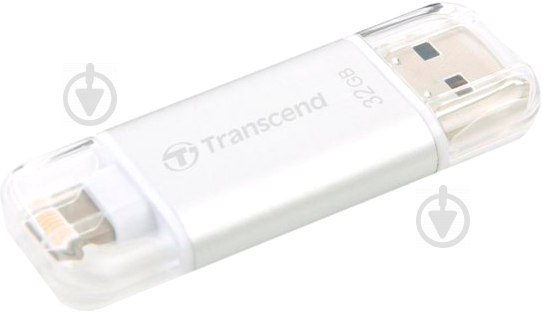 Флеш-пам'ять USB Transcend 32 ГБ LightningUSB 3.1 grey (TS32GJDG300S) - фото 2