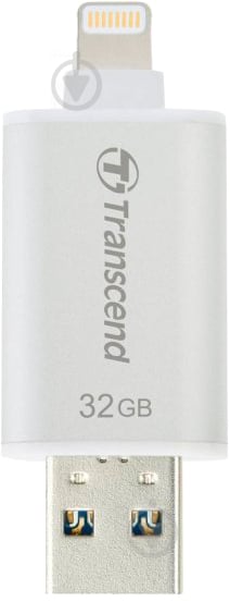 Флеш-пам'ять USB Transcend 32 ГБ LightningUSB 3.1 grey (TS32GJDG300S) - фото 3