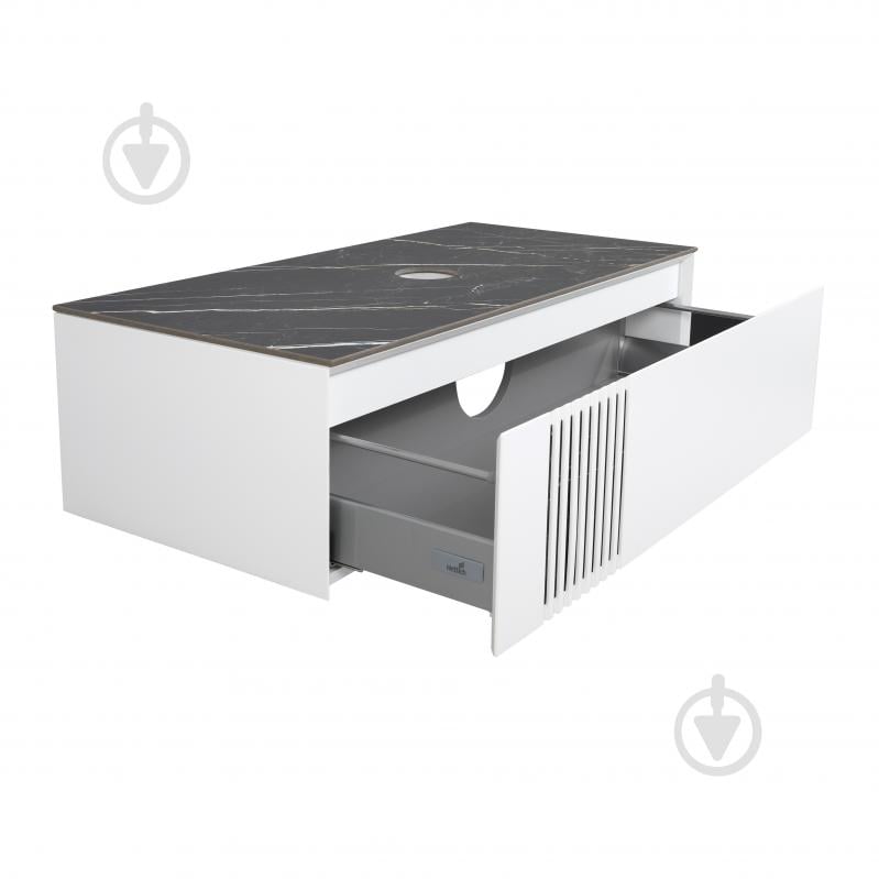 Тумба под умывальник Aqua Rodos MANHATTAN белый мат со столешницей керамогранит Namibia Black 100 см - фото 4 Тумба под умывальник Aqua Rodos MANHATTAN белый мат со столешницей керамогранит Namibia Black 100 см - фото 4