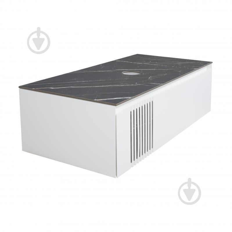 Тумба под умывальник Aqua Rodos MANHATTAN белый мат со столешницей керамогранит Namibia Black 100 см - фото 3 Тумба под умывальник Aqua Rodos MANHATTAN белый мат со столешницей керамогранит Namibia Black 100 см - фото 3