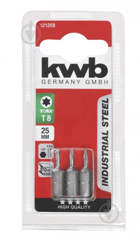 Бита KWB Torx 8x25 мм 3 шт. 121208 - фото 1