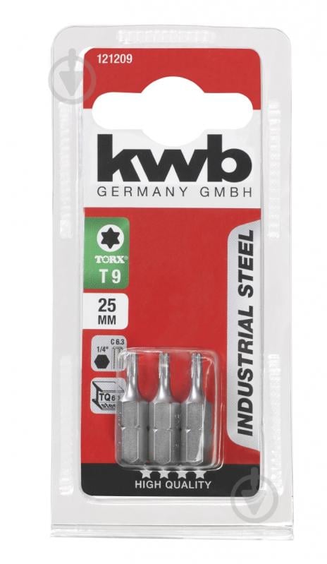 Бита KWB Torx 9x25 мм 3 шт. 121209 - фото 1