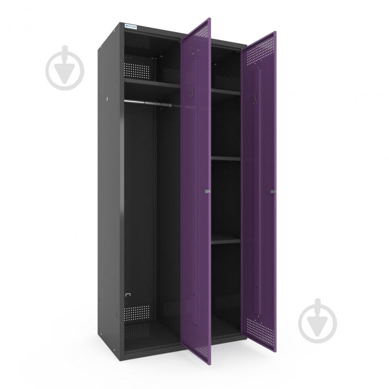 Шкаф для одежды (локеры) Меткас двойная 400/2-2U,1800х800х500 мм, стенки 9005RAL(антрацит), фасады 4005RAL(сиреневый) - фото 1 Шкаф для одежды (локеры) Меткас двойная 400/2-2U,1800х800х500 мм, стенки 9005RAL(антрацит), фасады 4005RAL(сиреневый) - фото 1