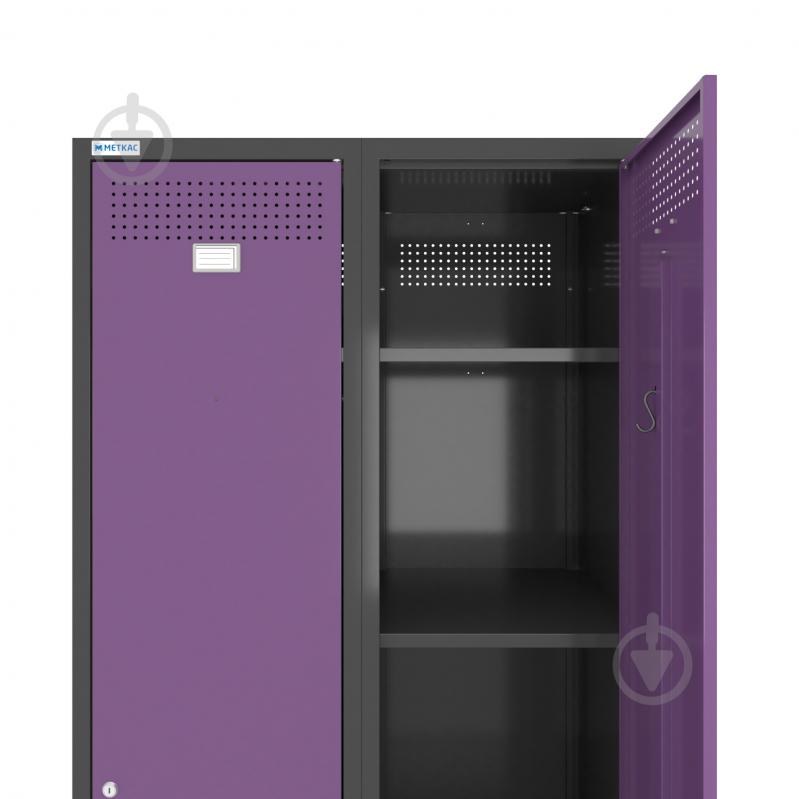 Шкаф для одежды (локеры) Меткас двойная 400/2-2U,1800х800х500 мм, стенки 9005RAL(антрацит), фасады 4005RAL(сиреневый) - фото 2 Шкаф для одежды (локеры) Меткас двойная 400/2-2U,1800х800х500 мм, стенки 9005RAL(антрацит), фасады 4005RAL(сиреневый) - фото 2