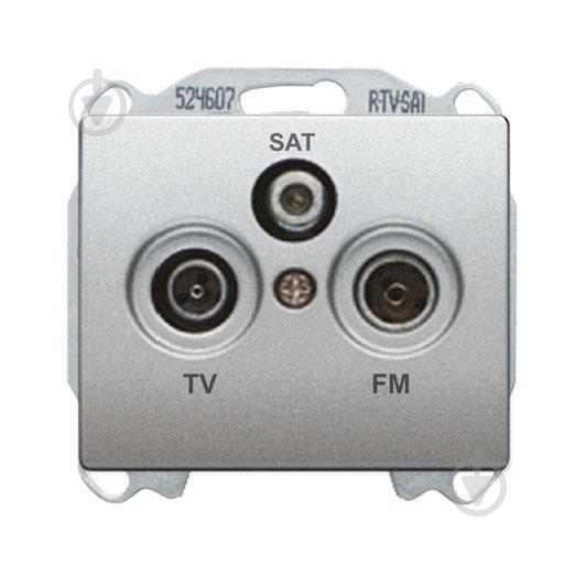 Розетка TV+R+SAT кінцева 3 Siemens Iris IP20 алюміній 2918 AF - фото 1