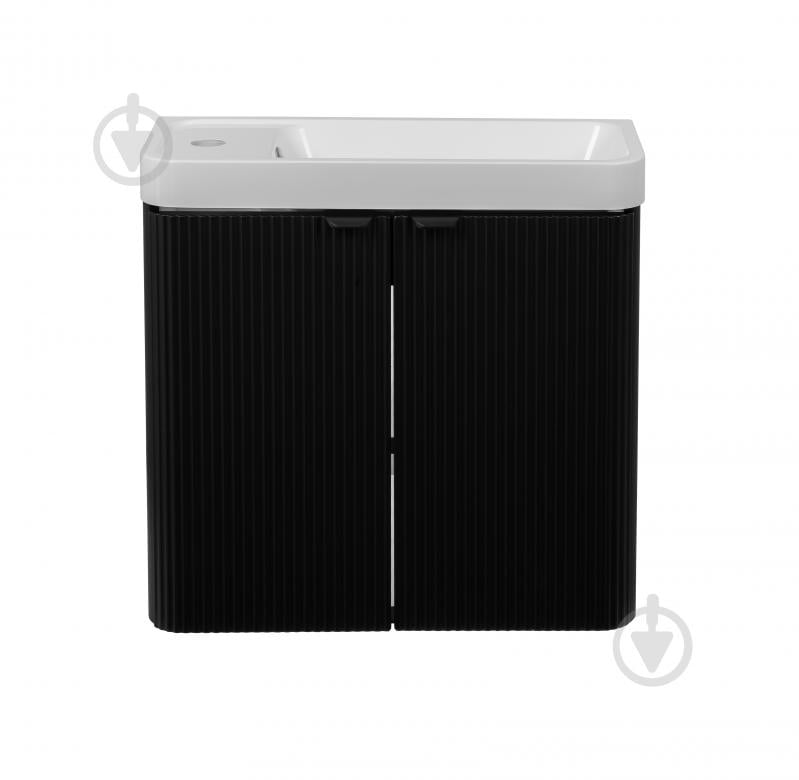 Тумба подвесная Aqua Rodos FROST MINI (BLACK-MATT-PVC) с умывальником BAR MINI L 50 см - фото 3 Тумба подвесная Aqua Rodos FROST MINI (BLACK-MATT-PVC) с умывальником BAR MINI L 50 см - фото 3