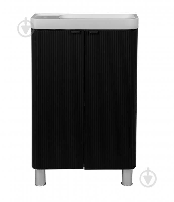 Тумба напольная Aqua Rodos FROST MINI (BLACK-MATT-PVC) с умывальником BAR MINI L 50 см - фото 2 Тумба напольная Aqua Rodos FROST MINI (BLACK-MATT-PVC) с умывальником BAR MINI L 50 см - фото 2