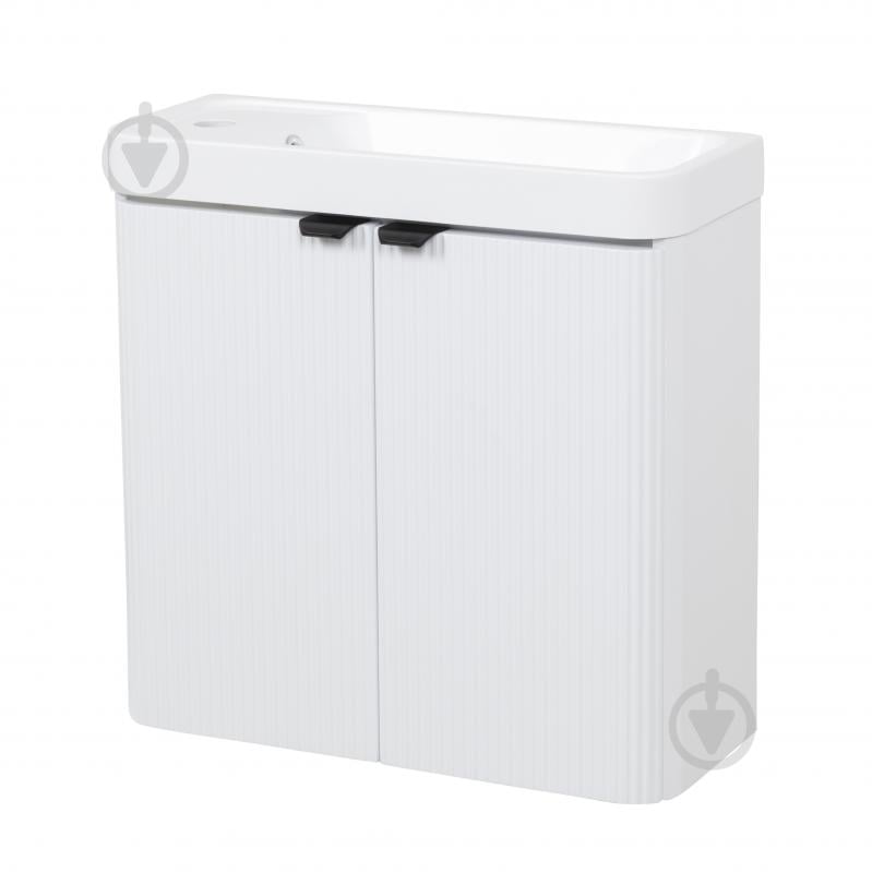 Тумба подвесная Aqua Rodos FROST MINI (WHITE-MATT-PVC) с умывальником BAR MINI L 50 см - фото 1 Тумба подвесная Aqua Rodos FROST MINI (WHITE-MATT-PVC) с умывальником BAR MINI L 50 см - фото 1