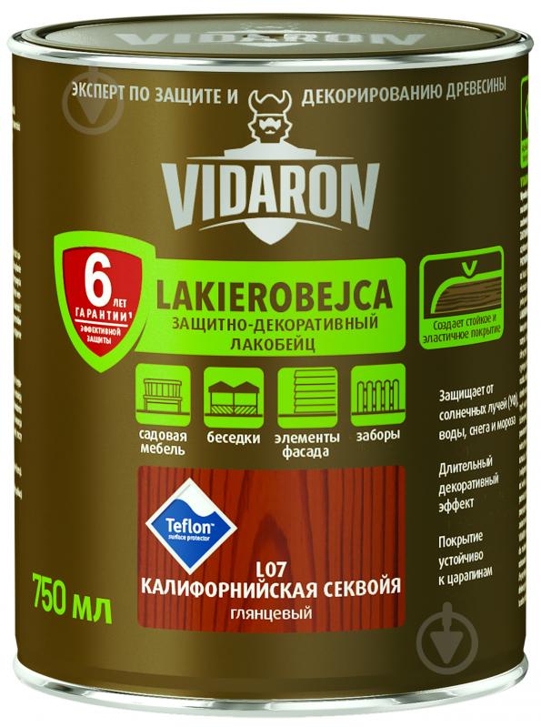 Лакобейц Vidaron Захисно-декоративний каліфорнійська секвоя L07 глянець 0,75 л - фото 1