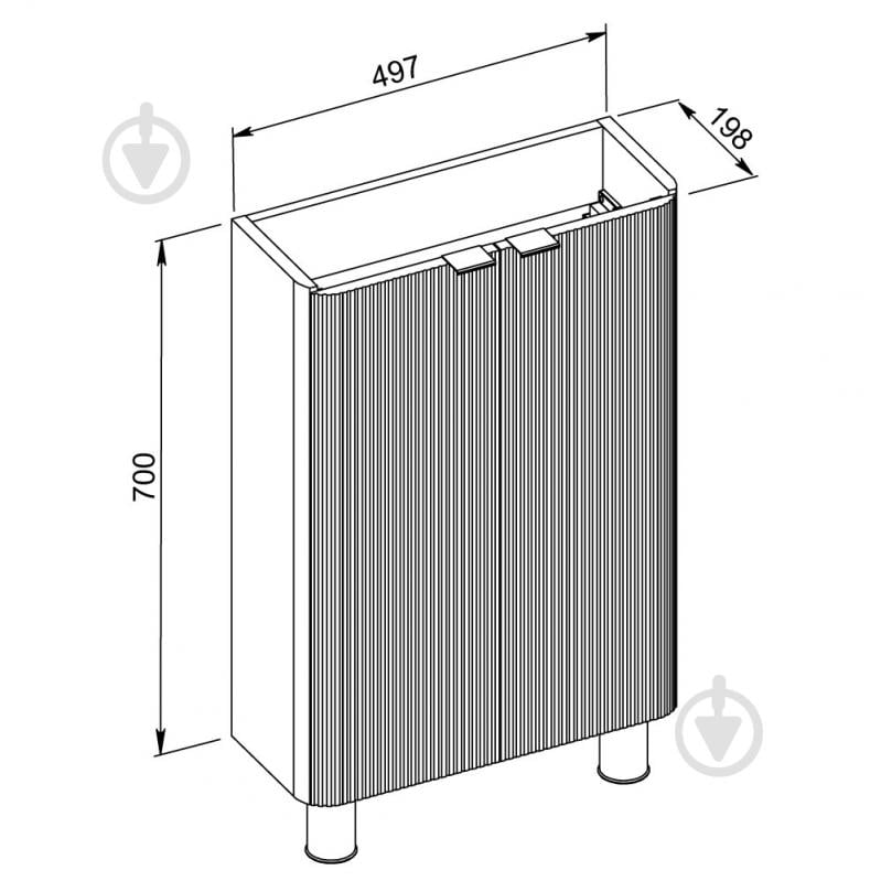 Тумба напольная Aqua Rodos FROST MINI (WHITE-MATT-PVC) с умывальником BAR MINI L 50 см - фото 4 Тумба напольная Aqua Rodos FROST MINI (WHITE-MATT-PVC) с умывальником BAR MINI L 50 см - фото 4