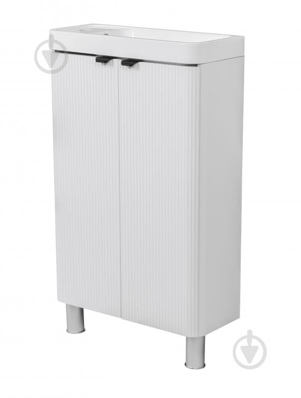 Тумба напольная Aqua Rodos FROST MINI (WHITE-MATT-PVC) с умывальником BAR MINI L 50 см - фото 1 Тумба напольная Aqua Rodos FROST MINI (WHITE-MATT-PVC) с умывальником BAR MINI L 50 см - фото 1