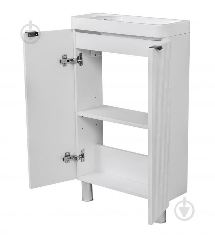 Тумба напольная Aqua Rodos FROST MINI (WHITE-MATT-PVC) с умывальником BAR MINI L 50 см - фото 2 Тумба напольная Aqua Rodos FROST MINI (WHITE-MATT-PVC) с умывальником BAR MINI L 50 см - фото 2