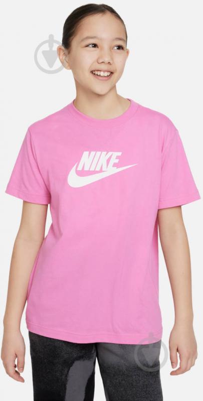 Футболка Nike G NSW TEE FUTURA SS BOY FD0928-620 р.XS розовый - фото 1