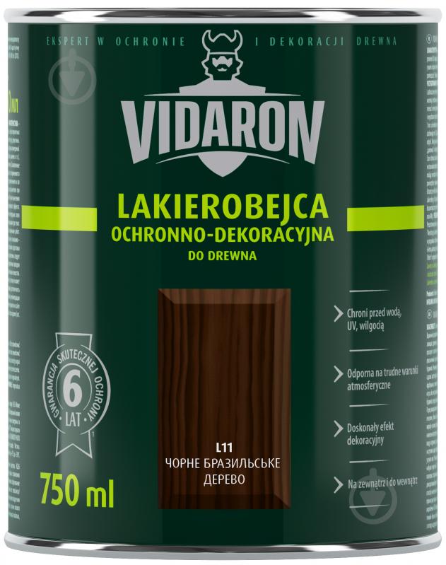 Лакобейц Vidaron захисно-декоративний чорне бразильське дерево L11 глянець 0,75 л - фото 1