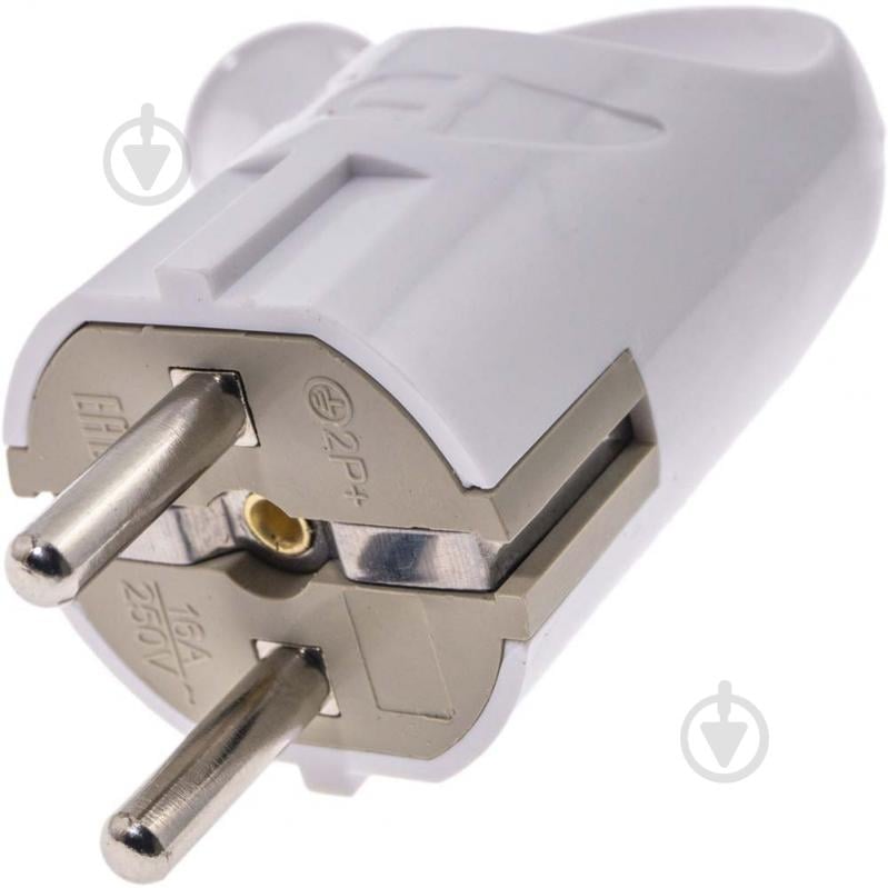 Вилка кабельна кутова Quantum QM-9P16 із заземленням 220В 16А IP20 ABS-пластик білий - фото 3