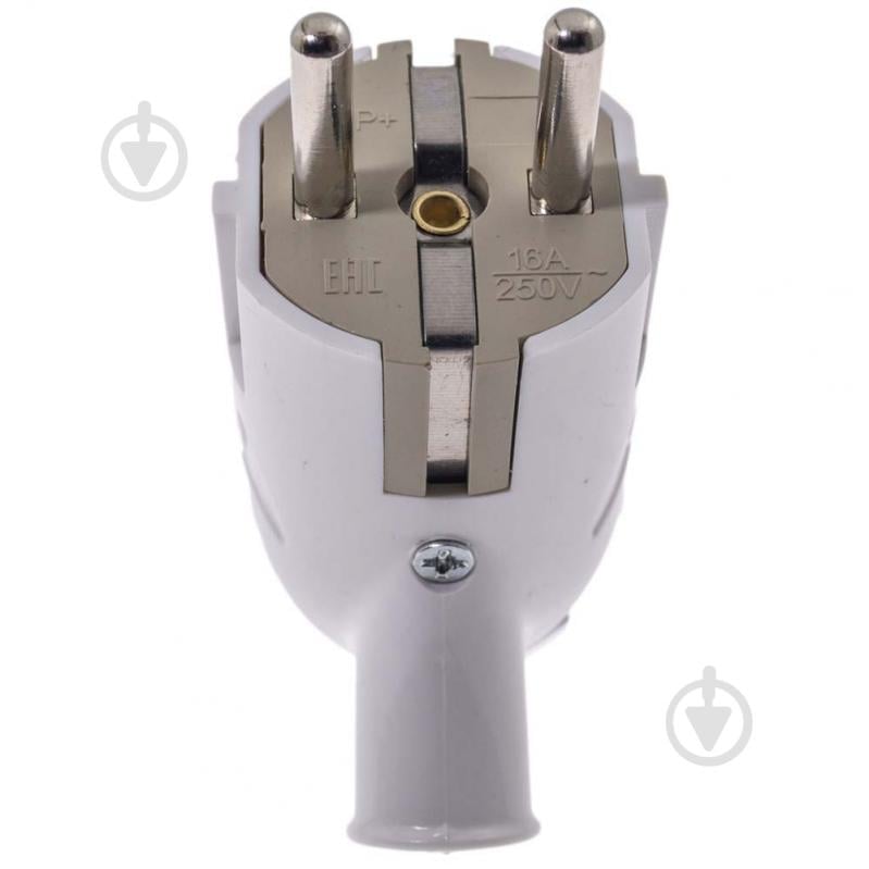 Вилка кабельна кутова Quantum QM-9P16 із заземленням 220В 16А IP20 ABS-пластик білий - фото 2