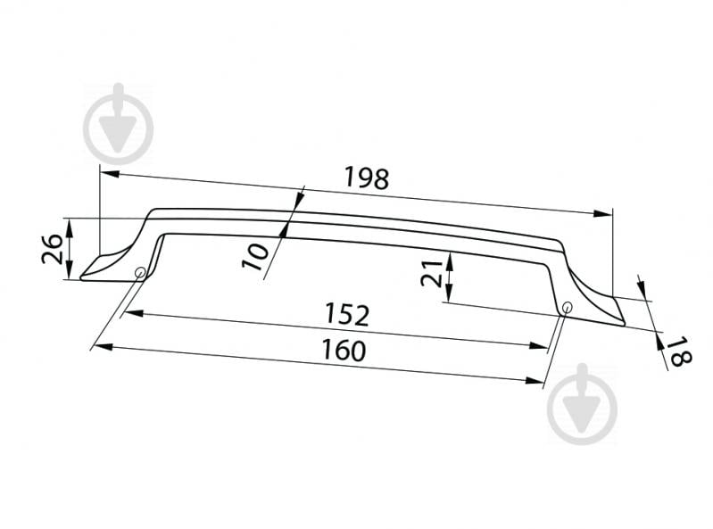 Меблева ручка накладна DC DL 41/160 G6 160 мм матовий хром - фото 3