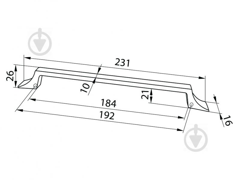 Мебельная ручка накладная DC DL 41/192 G22 192 мм темное серебро/ черный - фото 2