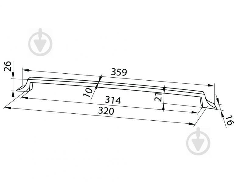 Меблева ручка накладна DC DL 41/320 G2 320 мм хром - фото 3