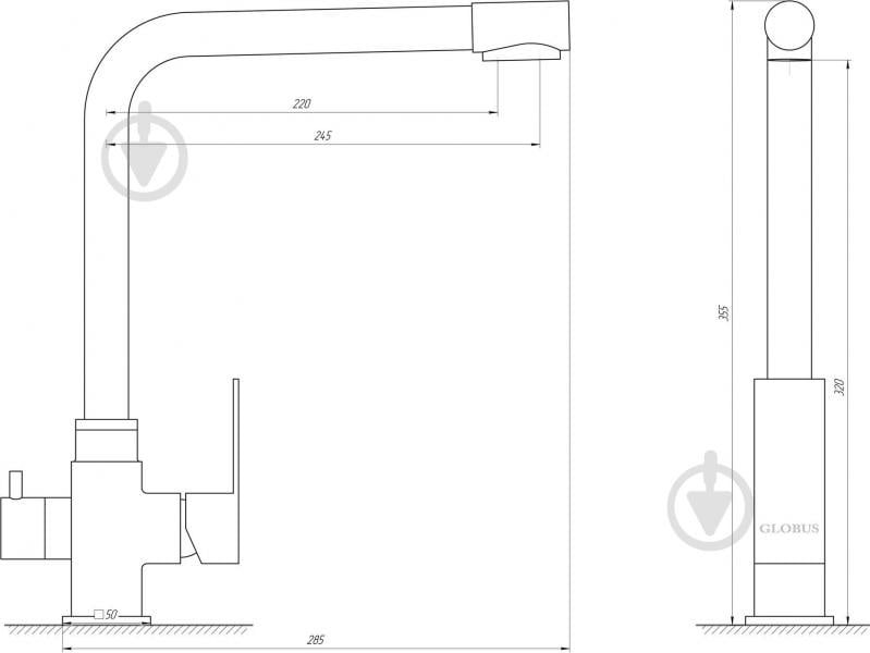 Змішувач для кухні Globus Lux SUS-0110-1 - фото 4 Змішувач для кухні Globus Lux SUS-0110-1 - фото 4