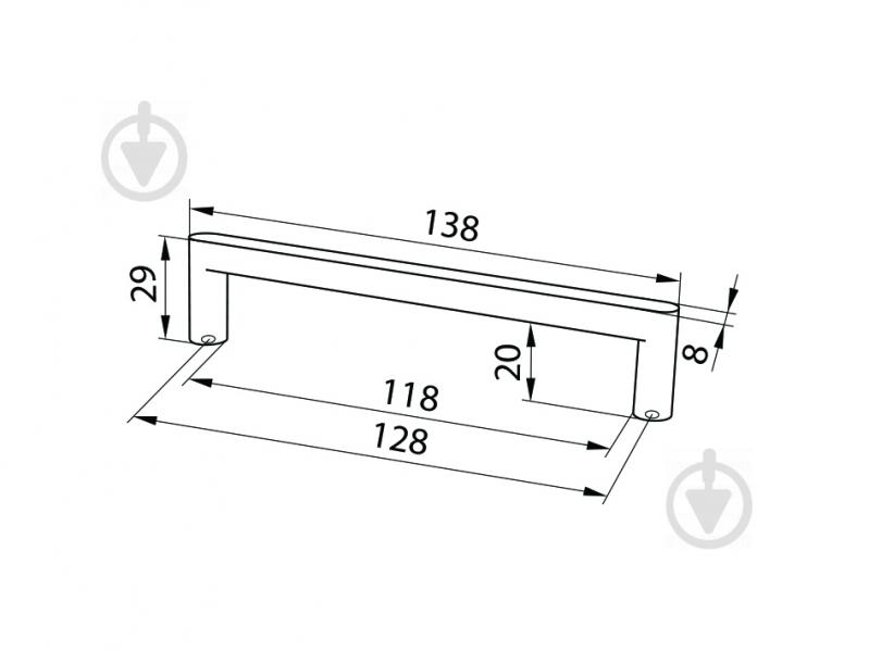 Мебельная ручка накладная DC DL 42/128 G22 128 мм темное серебро/ черный - фото 3