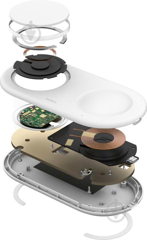 Беспроводное зарядное устройство Belkin 2в1 15Вт Pad Qi2 White - фото 6 Беспроводное зарядное устройство Belkin 2в1 15Вт Pad Qi2 White - фото 6