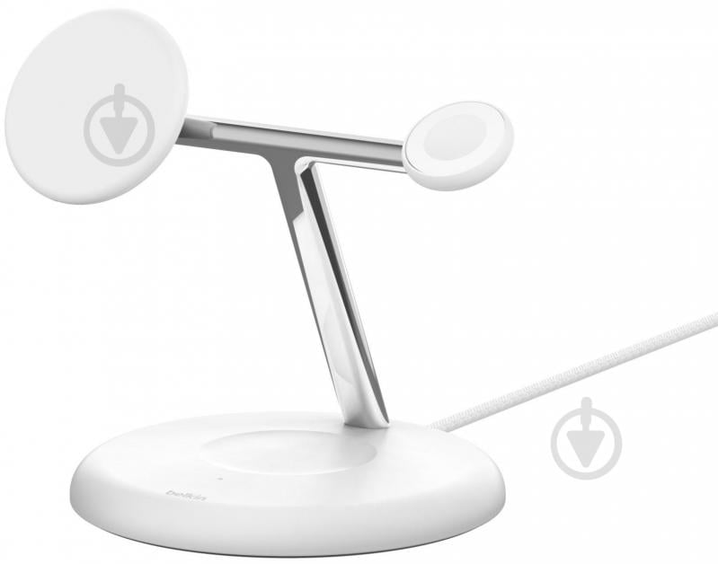 Беспроводное зарядное устройство Belkin 3в1 Magnetic Adjustable Pad Qi2 15 Вт White - фото 5 Беспроводное зарядное устройство Belkin 3в1 Magnetic Adjustable Pad Qi2 15 Вт White - фото 5