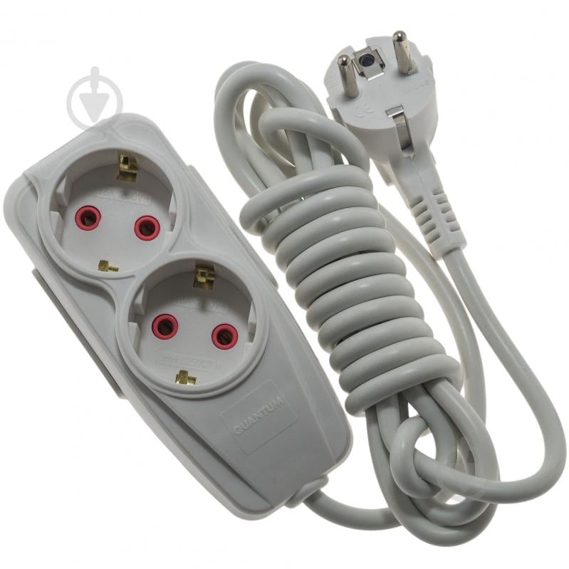Подовжувач Quantum серія Bestline із заземленням 2 гн. білий 2 м QM-KP-00212 - фото 1 Подовжувач Quantum серія Bestline із заземленням 2 гн. білий 2 м QM-KP-00212 - фото 1