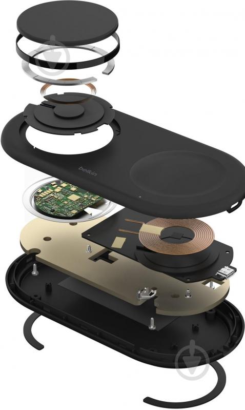 Беспроводное зарядное устройство Belkin 2в1 15Вт Pad Qi2 Black - фото 7 Беспроводное зарядное устройство Belkin 2в1 15Вт Pad Qi2 Black - фото 7