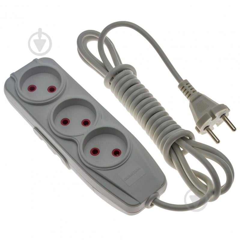 Подовжувач Quantum серія Bestline без заземлення 3 гн. білий 3 м QM-KP-00303 - фото 1 Подовжувач Quantum серія Bestline без заземлення 3 гн. білий 3 м QM-KP-00303 - фото 1