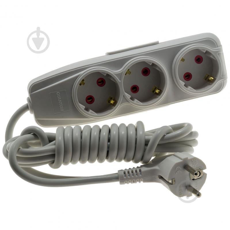 Подовжувач Quantum серія Bestline із заземленням 3 гн. білий 2 м QM-KP-00312 - фото 2