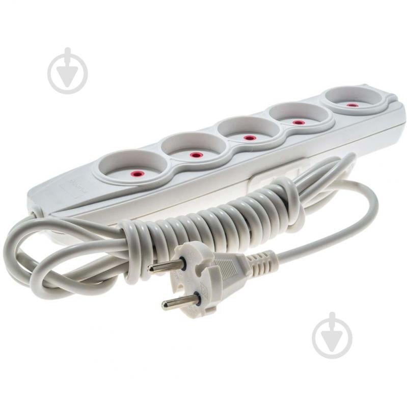 Удлинитель бытовой Quantum серия Bestline без заземления 5 гн. белый 5 м QM-KP-00505 - фото 2