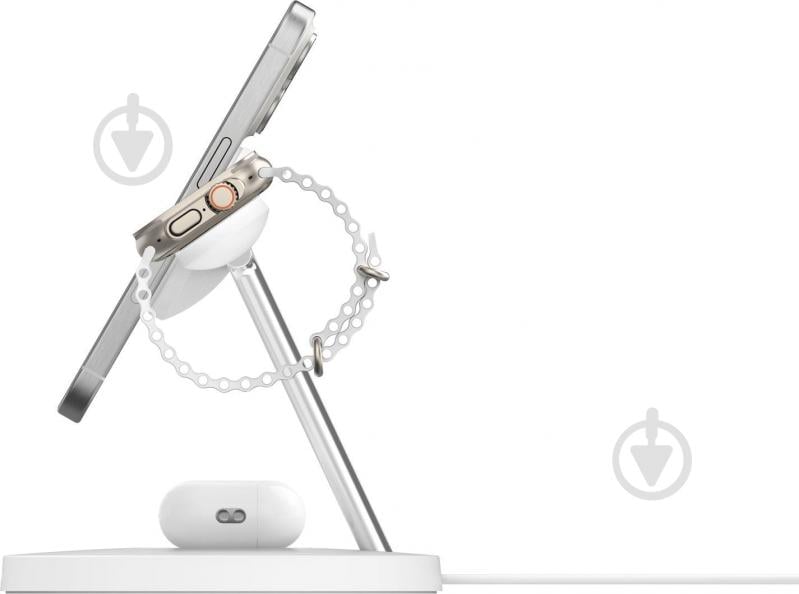 Беспроводное зарядное устройство Belkin 3в1 Magnetic Pad Qi2 15 Вт White - фото 2 Беспроводное зарядное устройство Belkin 3в1 Magnetic Pad Qi2 15 Вт White - фото 2